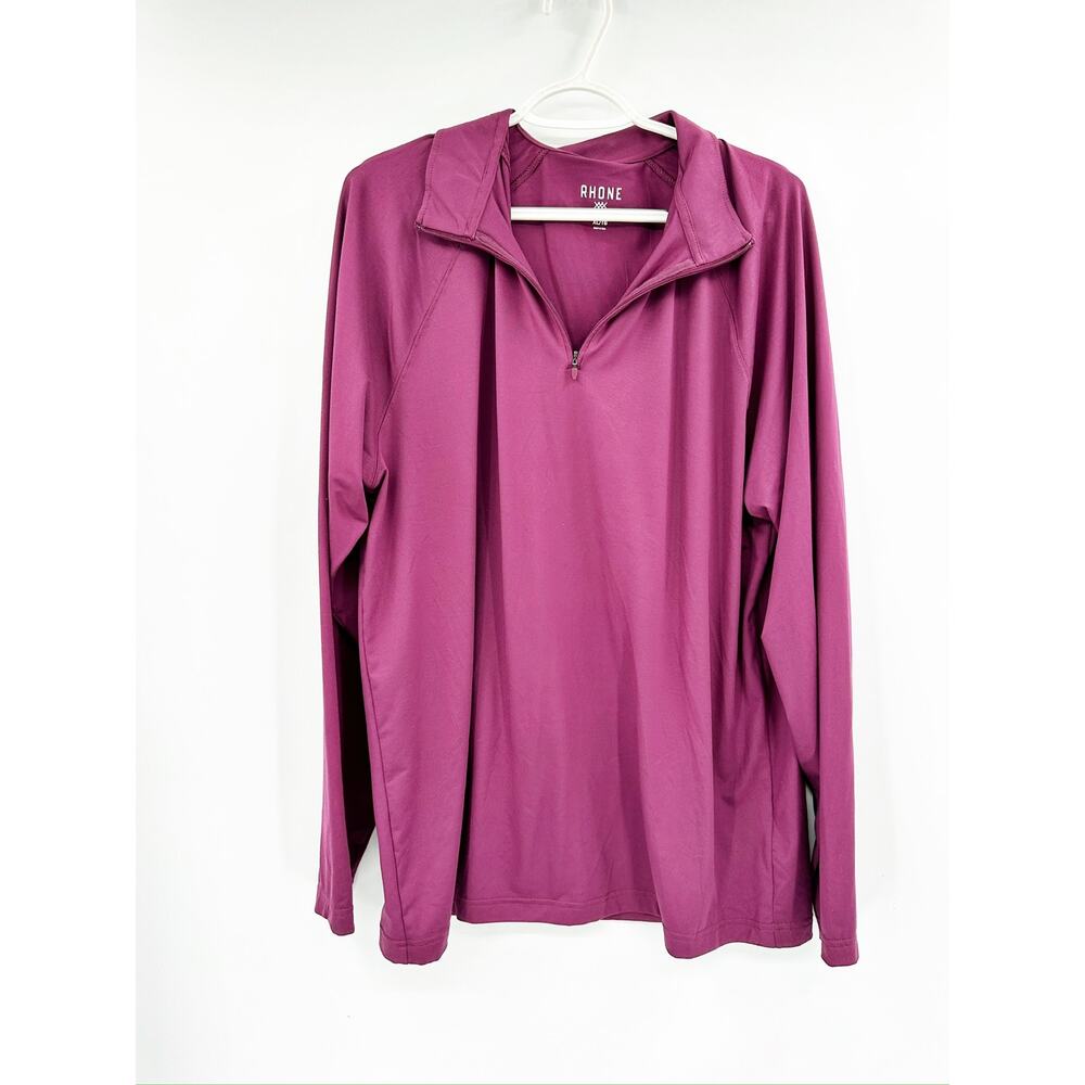 Rhone Session 1/4 Zip‎ Long Sleeve Burgundy UPF Pullover Shirt Size XL